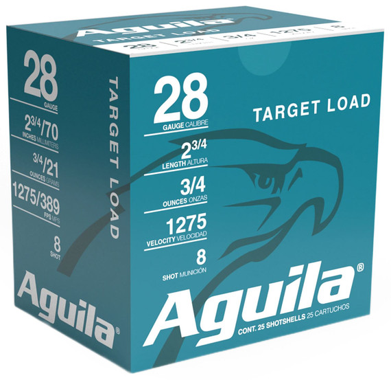 Aguila 1CHB2878 Target Load Competition 28Gauge 2.75 in 3/4oz 8Shot 25 Per Box/20 Case, Shotgun Shells