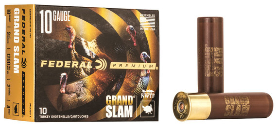 Federal PFCX101F4 Premium Grand Slam 10Gauge 3.50 in 2oz 4Shot 10 Per Box/25 Case, Shotgun Shells