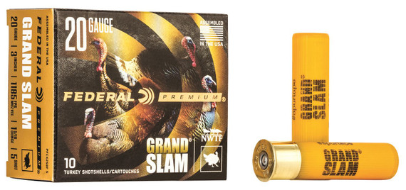 Federal PFCX258F5 Premium Grand Slam 20Gauge 3 in 1 5/16oz 5Shot 10 Per Box/25 Case, Shotgun Shells