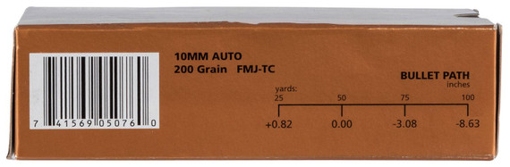 PMC 10A Bronze 10mmAuto 200gr Full Metal Jacket Truncated Cone 50 Per Box/20 Case Centerfire, Handgun Ammunition