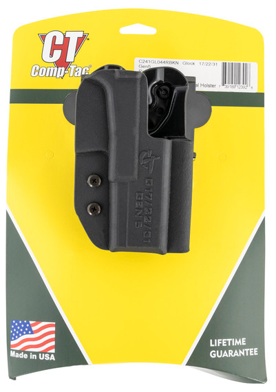 Comp-Tac C241GL062RBKN International OWB Black Kydex Belt Slide/Paddle Compatible w/ Glock 34 Gen5 Belt 1.50 in - 2.25 in Wide Right Hand