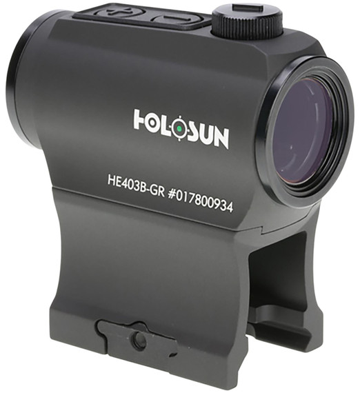 Holosun HE403BGR 403 Black Anodized 1 x 20 mm 2 MOA Green Dot, Red Dot Sight