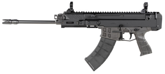 CZ-USA 91462 Bren 2 MS 7.62x39mm Caliber with 14.17 in Barrel, 30+1 Capacity, Overall Black Finish, Carbon Fiber Receiver, Ambi Mag Release, Stippled Black Polymer Grip Right Hand, Pistol