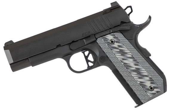 Dan Wesson 01884 EPC 9mm Luger 9+1 4 in Stainless Bull Barrel Black Duty Serrated Stainless Steel Slide Black Aluminum Frame wBeavertail Black/Gray G10 Grip, Pistol