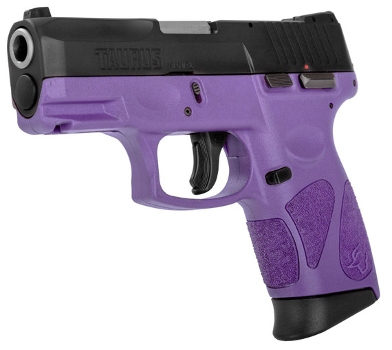 Taurus 1G2C93112DP G2C Compact Frame 9mm Luger 12+1 3.26 in Matte Stainless Steel Barrel, Matte Black Serrated Alloy Steel Slide, Dark Purple Polymer Frame w/Picatinny Rail & Polymer Grip, Right Hand, Pistol