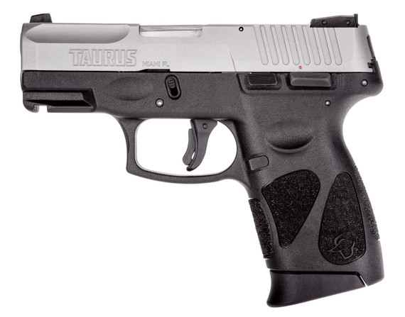 Taurus 1G2C93910 G2C Compact Frame 9mm Luger 10+1 3.26 in Matte Stainless Steel Barrel, Matte Serrated Stainless Steel Slide, Black Polymer Frame w/Picatinny Rail & Polymer Grip, Right Hand, Pistol