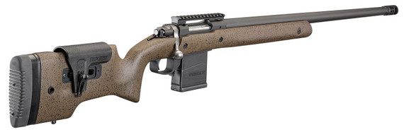 Ruger 47184 Hawkeye Long-Range Target Full Size 6.5 Creedmoor 10+1 26 in Matte Black Steel Threaded Barrel, Matte Black Steel Receiver w/Picatinny Rail, Adj Comb & LOP Black Speckled Brown Laminate Stock, Right Hand, Rifle