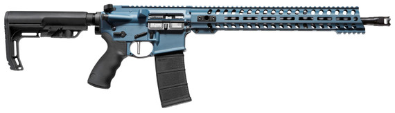 Patriot Ordnance Factory 01580 Wonder 5.56x45mm NATO 16.50 in 30+1 Blue Titanium Cerakote 6 Position MFT Minimalist Stock, Rifle