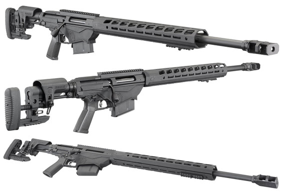 Ruger 18080 Precision 338 Lapua Mag 5+1 26 in Black Threaded Barrel, Black Hard Coat Anodized Aluminum Receiver w/Picatinny Rail, 18 in M-LOK Handguard, Ruger Precision MSR Adjustable Black Synthetic Stock, Black Polymer Grip, Right Hand, Rifle