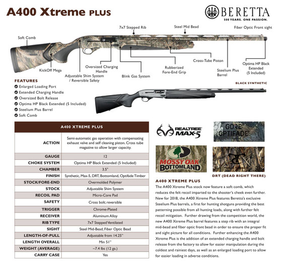 Beretta J42XD10 A400 Xtreme Plus 12 Gauge 3.5 in 2+1 30 in Barrel, Dark Gray Metal Finish, Black Kick-Off Stock, Shotgun