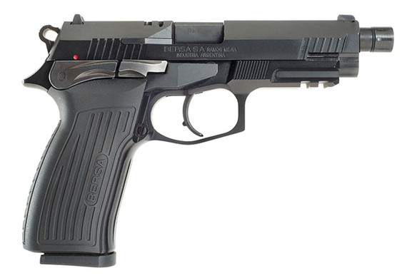 Bersa TPR9MX TPRX Full Size Frame 9mm Luger 17+1, 4.25 in Black Steel Threaded Barrel, Matte Black Serrated Steel Slide & Aluminum Frame w/Picatinny Rail, Pistol