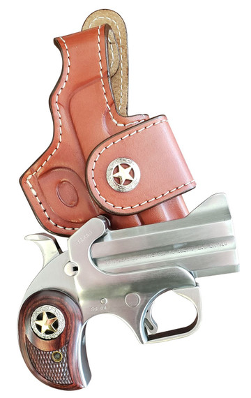 Bond Arms BARD Rustic Defender Sports South Exclusive 45 Colt (LC) Caliber or 2.50 in 410 Gauge 2rd 3 in Barrel, Stainless Steel Finish, Rosewood Grip w/Integrated Star, Includes Exclusive, Holster Package Break-Action, Handgun