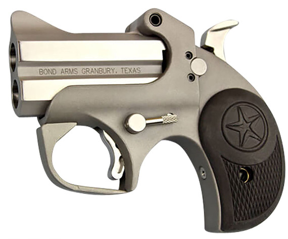 Bond Arms BARN Roughneck 45 ACP 2rd 2.50 in Stainless Steel Double Barrel & Frame, Rebounding Hammer, Blade Front/Fixed Rear Sights, Black Rubber Grip, Break-Action, Handgun