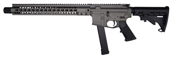 Brigade Firearms A0911633 BM-9 9mm Luger 16in 33+1 Tungsten Gray Cerakote Adjustable Stock Black Polymer Grip Right Hand