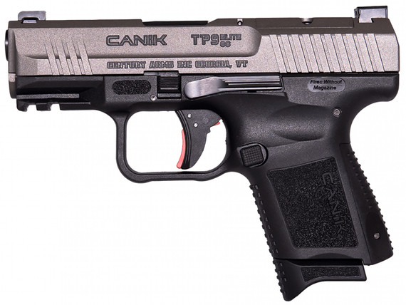 Canik HG5610TN TP9 Elite Sub-Compact 9mm Luger 15+1/12+1 3.60 in Black Nitride Match Grade Barrel, Tungsten Gray Cerakote Optic Ready/Serrated Steel Slide, Black Polymer Frame w/Picatinny Rail, Black Interchangeable Backstrap Grip, Pistol
