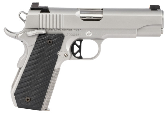 Dan Wesson 01827 V-Bob 45 ACP 8+1 4.25 in Match Grade Barrel, Forged Stainless Steel Frame w/Beavertail, Serrated Bead Blasted Stainless Steel Slide, Black G10 Grip, Pistol