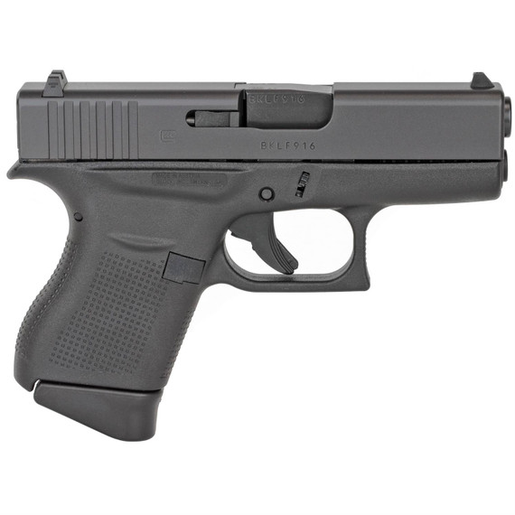 Glock 43, Rebuilt, Safe Action, Semi-automatic, Polymer Frame Pistol, Subcompact, 9MM, 3.39 in Barrel, Black, Fixed Sights, 6 Rounds, 2 Magazines PR43509