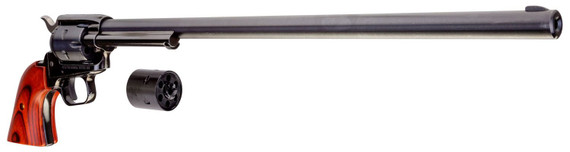 Heritage Mfg RR22MB16 Rough Rider 22 LR/22 WMR 6 Shot, 16 in Black Steel Barrel, Black Zinc Alloy Frame, Black Cylinder Cocobolo Grip, Hammer/Thumb Safety, Exposed Hammer , Revolver