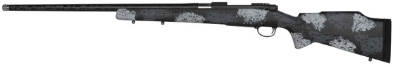 Nosler 44548 M48 Long-Range Carbon 6.5 Creedmoor 4+1 26 in Carbon Fiber Wrapped Barrel, Sniper Gray Cerakote Metal Finish, Elite Midnight Camo Manners MCS-T Elite Tac Stock, Rifle
