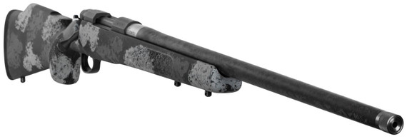 Nosler 44548 M48 Long-Range Carbon 6.5 Creedmoor 4+1 26 in Carbon Fiber Wrapped Barrel, Sniper Gray Cerakote Metal Finish, Elite Midnight Camo Manners MCS-T Elite Tac Stock, Rifle