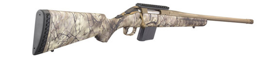Ruger 26986 American Full Size 350 Legend 5+1 22 in Burnt Bronze Cerakote Threaded Barrel, Picatinny Rail Steel Receiver, GoWild Camo I-M Brush Fixed Synthetic Stock, Right Hand, Rifle