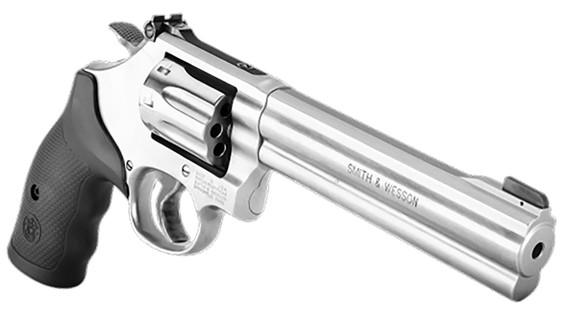 Smith & Wesson 12460 Model 648 22 WMR Stainless Steel 6 in Full Underlug Barrel, 8rd Cylinder & K-Frame, Synthetic Grip, Internal Lock , Revolver