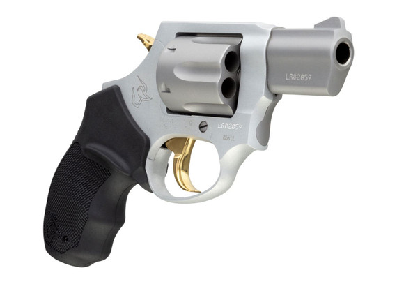 Taurus 2856029ULGLD 856 Ultra-Lite 38 Special Caliber with 2 in Barrel, 6rd Capacity Cylinder, Overall Matte Finish Stainless Steel, Gold Trigger/Hammer Frame & Finger Grooved Black Rubber Grip , Revolver
