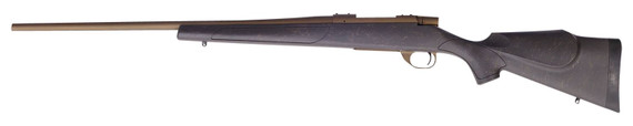 Weatherby VWB65CMR4T Vanguard Weatherguard 6.5 Creedmoor Caliber with 4+1 Capacity, 24in Barrel, Burnt Bronze Cerakote Metal Finish Bronze Webbed Black Fixed Monte Carlo Stock Right Hand (Full Size)