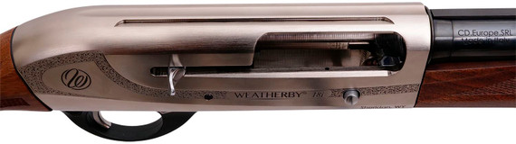Weatherby ID21228MAG 18i Deluxe Full Size 12 Gauge Semi-Auto 3 in 4+1 28 in Black Vent Rib Barrel, Engraved Nickel Aluminum Receiver, Fixed Matte Walnut Stock, Right Hand, Shotgun