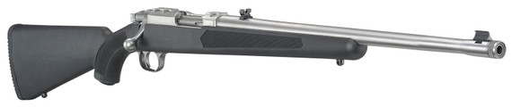 Ruger 7419 77/357 357 Mag 5+1 18.50 in Threaded Barrel, Brushed Stainless Steel, Integral Scope Mount On A Solid Steel Receiver, Black Synthetic Stock, Rifle