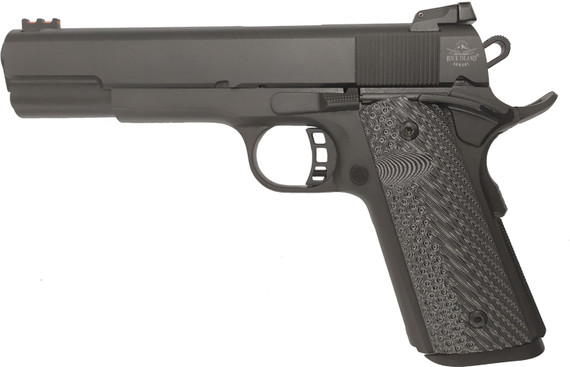 Rock Island 56636 Rock Ultra FS Combo 9mm Luger or 22TCM9R Caliber with 5 in Barrel, 10+1 Capacity, Overall Black Parkerized Finish Steel, Beavertail Frame, Serrated Slide & Black G10 Grip, Pistol