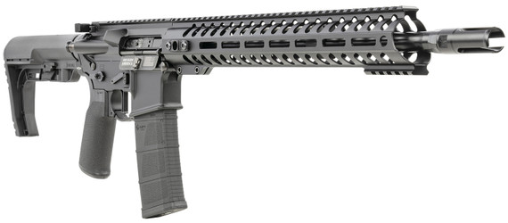Patriot Ordnance Factory 01644 Minuteman Direct Impingement 5.56x45mm 30+1 16.50 in Nitride Treated Threaded Barrel, Black Hard Coat Anodized Receiver, Synthetic 6 Position MFT Minimalist Stock, Rifle
