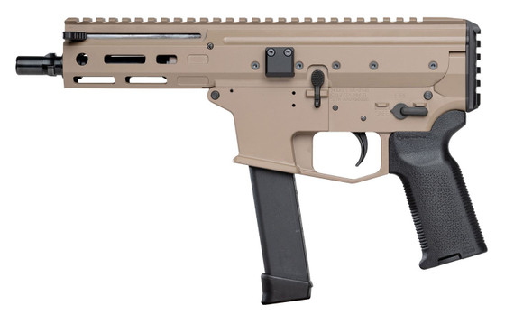 Angstadt Arms AAMDP09PF6 MDP-9 9mm Luger 27+1 5.85 in Black Melonite Threaded Barrel, M-LOK Free-Float Handguards, FDE Cerakote Aluminum Picatinny Rail Receiver, Black Polymer Grips, Pistol