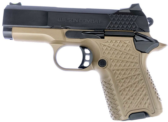 Wilson Combat EDC X9s Non-Lightrail Pistol EDCX-SC-9T, 9mm, 3.25", Fiber Optic, Black/Coyote Tan, 10/15 Rds