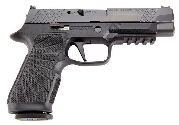 Wilson Combat SIGWCP320F9BATS P320 9mm Luger 17+1 4.70 in Black Steel Barrel, Black DLC Serrated Stainless Steel Slide, Black Polymer Frame w/Picatinny Rail, Straight Trigger, Black Polymer Grip, Pistol