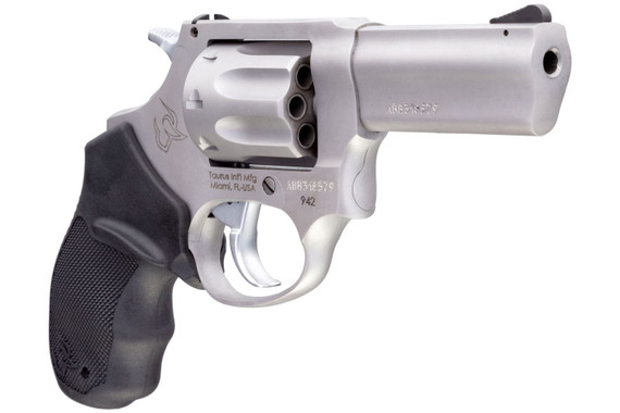 Taurus 2942039 942 22 LR 8rd 3 in Barrel, Overall Matte Finish Stainless Steel & Finger Grooved Black Polymer Grip , Revolver
