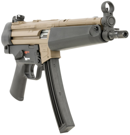 H&K 81000630 MP5 Sports South Exclusive 22 LR 10+1 8.50 in Barrel, Exclusive FDE Finish, No Stock (Sling Mount), Black Polymer Grip, Adjustable Rear Sight, Manual Safety, Pistol