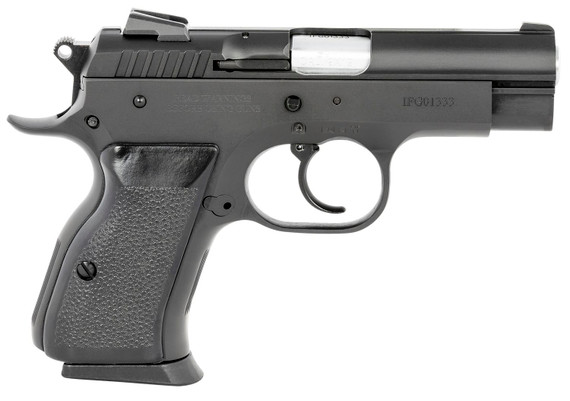 Tanfoglio TFCOMBATC9 Combat Compact Frame 9mm Luger 13+1, 3.62 in Stainless Steel Barrel, Black Serrated Steel Slide & Frame w/Beavertail, Black Polymer Grip, Pistol
