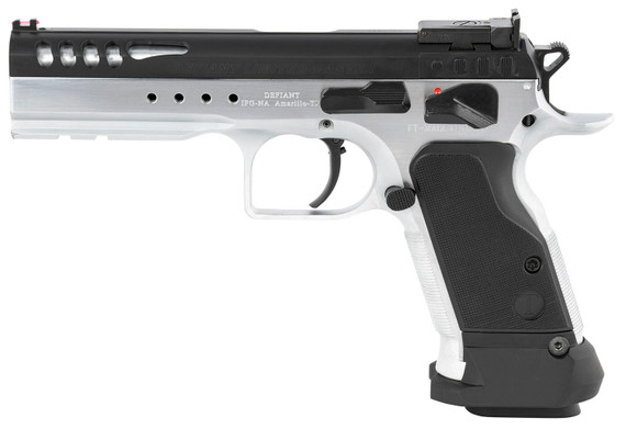 Tanfoglio IFG TFLIMMSTR9 Defiant Limited Master 9mm Luger Caliber with 4.75 in Barrel, 18+1 Capacity, Hard Chrome Finish Picatinny Rail/Beavertail Frame, Serrated/Ported Black Steel Slide & Black Polymer Grip, Pistol