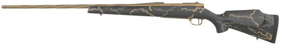 Weatherby MWL05N300WR8B Mark V Weathermark LTD Full Size 300 Wthby Mag 3+1 26 in Burnt Bronze Cerakote Spiral Fluted Barrel, Steel Receiver, Monte Carlo Black w/Gray & Brown Accents Synthetic Stock, Right Hand, Rifle