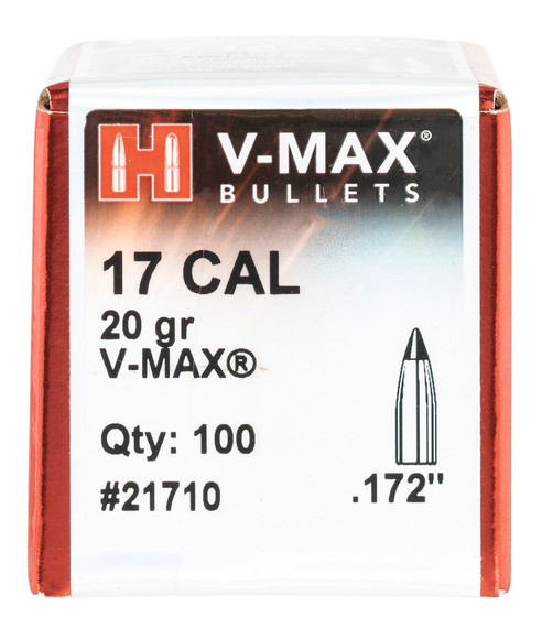 Hornady 22271 V-Max 22 Cal .224 55 gr V Max 100 Per Box/ 40 Case, Reloating Bullets