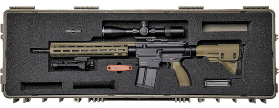 H&K 81000498 MR762 A1 Long Range Package III 7.62x51mm NATO Caliber with 16.50 in Barrel, 20+1 Capacity, Black Metal Finish, FDE Adjustable Stock & Polymer Grip Right Hand Includes Scope & Bipod, Rifle