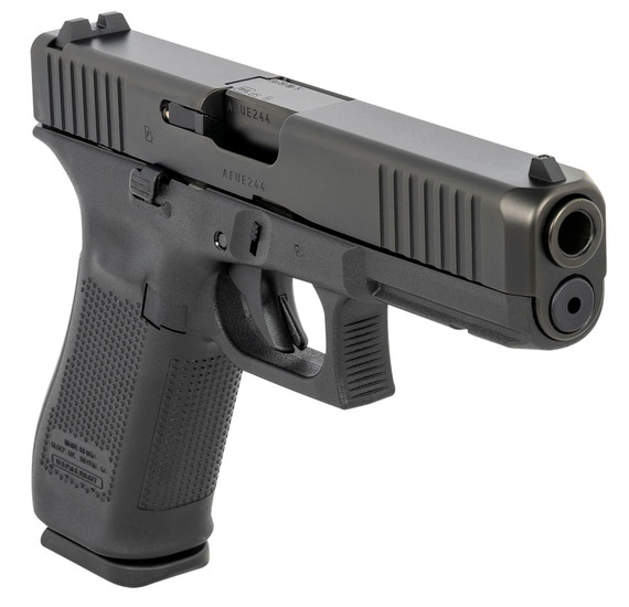Glock UA175S203 G17 Gen5 Full Size 9mm Luger 17+1 4.49 in Black GMB Barrel, Black nDLC Serrated Slide, Black Polymer Frame w/Accessory Rail, Black Textured w/Interchangeable Backstrap Grip, USA Made, Pistol