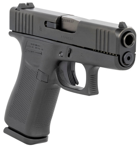 Glock UX4350201 G43X Sub-Compact 9mm Luger 10+1 3.41 in Black GMB Barrel, Black nDLC Serrated Steel Slide, Black Polymer Frame w/Beavertail, USA Made, Pistol
