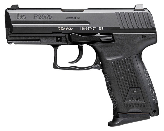 H&K 81000040 P2000 V2 LEM Full Size Frame 9mm Luger 10+1, 3.66 in Black Steel Barrel, Serrated Steel Slide, Polymer Frame w/Picatinny Rail, Black Interchangeable Backstrap Grip, Pistol