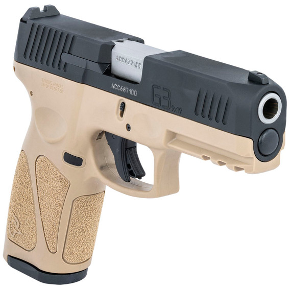 Taurus 1G3B941T G3 Full Size Frame 9mm Luger 15+1 17+1 4 in Matte Stainless Steel Barrel, Matte Black Tenifer Serrated Alloy Steel Slide, Tan Polymer Frame w/Picatinny Rail, Tan Polymer Grip, Right Hand, Pistol