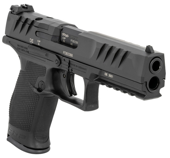 Walther Arms 2858169 PDP Compact Frame 9mm Luger 10+1 5 in Black Steel Barrel, Black Optic Ready/Serrated Steel Slide, Black Polymer Frame w/Picatinny Rail, Textured Polymer Grip, Pistol