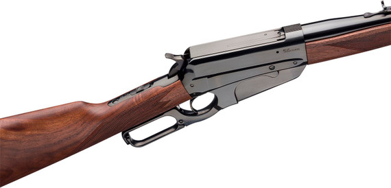 Winchester 534286154 Model 1895 High Grade Full Size 405 Win 4+1 24 in Gloss Blued Button-d Barrel, Steel Receiver, Grade III/IV Walnut Straight Grip Stock, Rifle