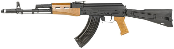 Kalashnikov USA KR103SFSAW KR-103 7.62x39mm 30+1 16.33 in Chrome-Lined Barrel, Forged Trunnion, Side Optic Rail, Black Side Folding Stock, Amber Wood Handguard & Grip, Includes 1 30rd, Magazine, Rifle