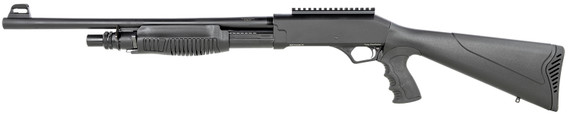 SDS Imports DSF12 Duo-Sys Force Full Size Frame 12 Gauge Pump/Semi-Auto Hybrid 3 in 5+1 19 in Black Steel Barrel, Black Picatinny Rail Steel Receiver, Black Fixed w/, Pistol Grip Synthetic Stock, Black Polymer Grip, Shotgun